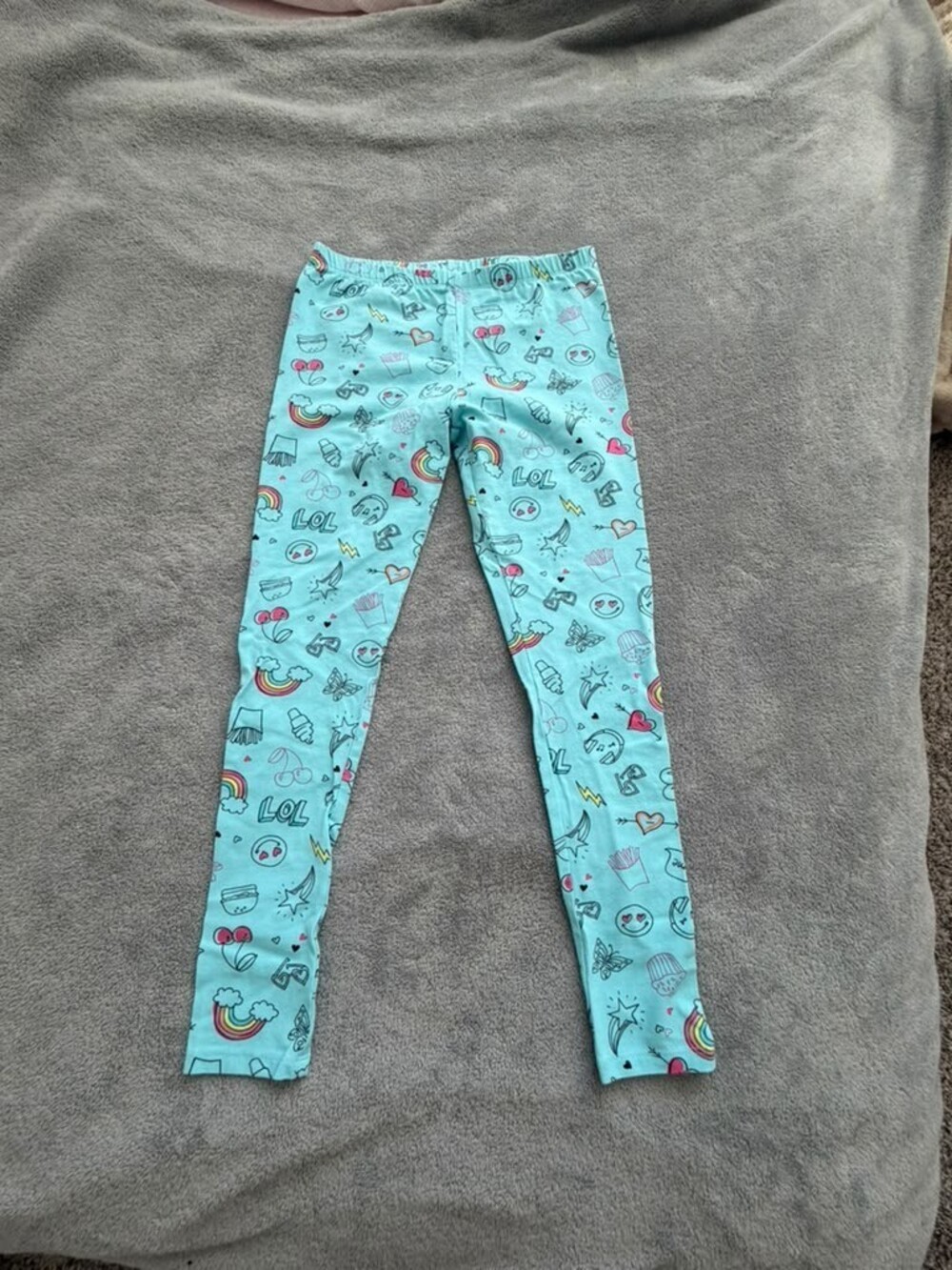 Unicorn Pattern Lavender Kids Leggings Elastic Waistband Girls Size Unknown